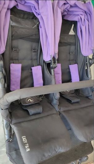 Baby Monsters Easy Twin 3S Double Pram + 2 Footmuffs and 2 raincovers