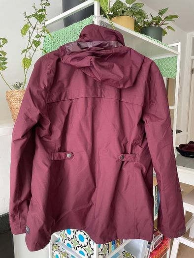 Forclaz women's 3-in-1 hiking rain jacket burgundy