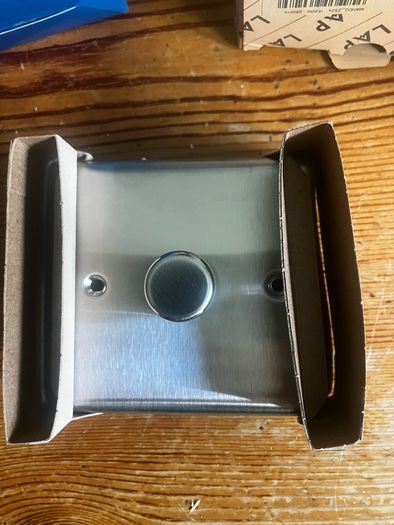 2 brushed steel dimmer switches, 1 gang