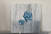 Abstract blue flowers painting
