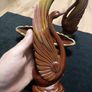 Redware 3 pc Matching Set 2 Swans Figurines 1 Planter Bowl Marked Japan Colorful Image 5