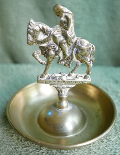 Vintage Lady Godiva Naked Lady Coventry Brass Ornament.