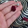 Clip on red rose earrings Image 4