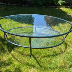 Oval Glass Coffee Table