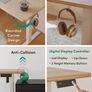 Electric Standing Desk 100 x 60 cm, Height Adjustable Sit Stand Desk with 3 Memory Presets, Home Office Computer Desk, White Frame with Oak Top Image 2
