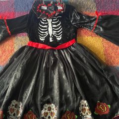 Halloween Skeleton Dress Costume age 9-10yrs