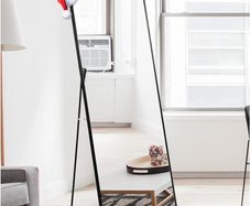 Full Length Mirror 140x40cm Free Standing, Hanging or Leaning, Large Floor Mirror with Black Aluminum Alloy Frame for Living Room or Bedroom