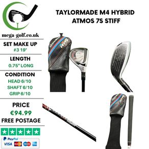 Taylormade M4 Hybrid / #3 19 Degree / Atmos 7s Stiff