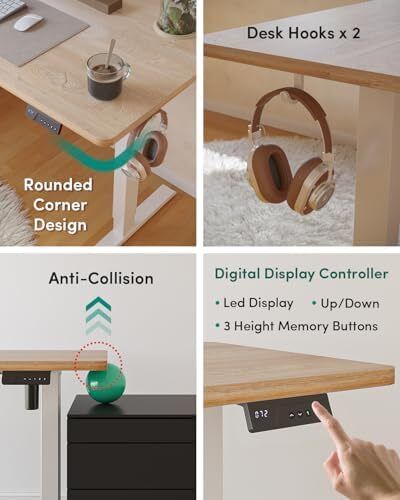 Electric Standing Desk For Gaming 100 x 60 cm Heigh Adjustable Stand up Table
