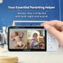 Babysense Full HD Split-Screen Baby Monitor with 1 PTZ Camera, Two-Way Talk, 6-Color Night Light, 5000mAh Battery, Long Range, 4x Zoom, and Crystal-Clear Audio Image 2