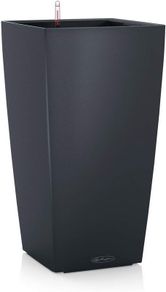 Self Watering Planter Large Garden Flower Plant Pot Indoor/Outdoor Floor Planter with Drainage Hole and Plant Substrate Poly Resin H75 L40 W40 cm Slate