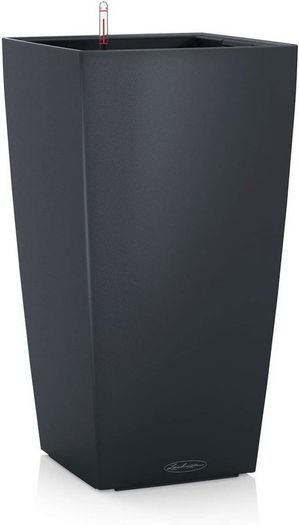 Self Watering Planter Large Garden Flower Plant Pot Indoor/Outdoor Floor Planter with Drainage Hole and Plant Substrate Poly Resin H75 L40 W40 cm Slate