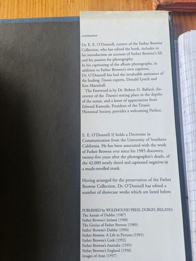 Titanic Album. Father Brown. Large Volume Hardback With Dustjacket In Good Condition.  See Photos For Same.
