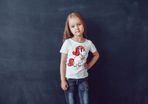 Cute Unicorns Printed Girls T-shirt Tee Top Shirt Birthday Girl Tee Unicorn Tshirt