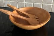 Wooden Salad Bowl &amp; Serves