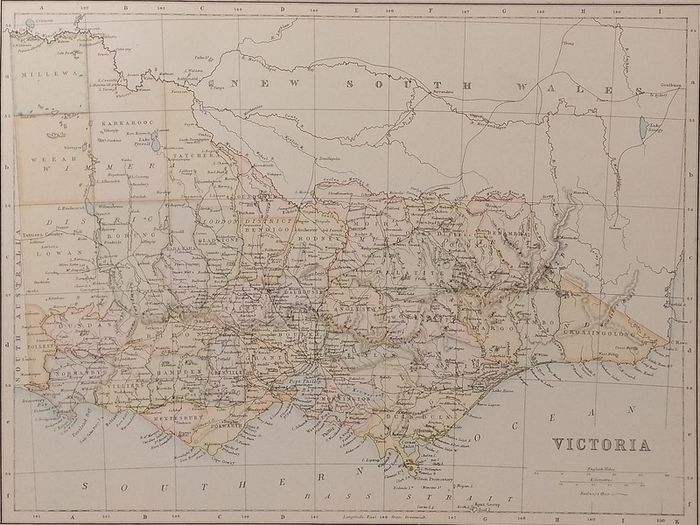 Antique Map Victoria 1890s