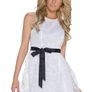 white dress with black bow  size 10 medium Image 2