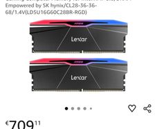 32gb Lexar Ares Gen 2 Ram 32GB Kit (2x16GB) 6000MHz CL28