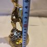 Vintage Brass Miner Figure with Pick and Davy Lamp. Image 3