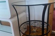 Cast iron glass coffee table