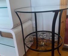 Cast iron glass coffee table
