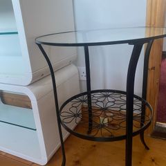 Cast iron glass coffee table