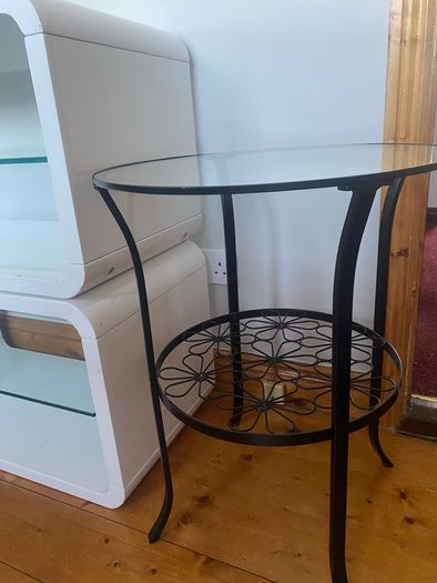 Cast iron glass coffee table