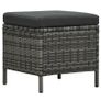 4 Piece Garden Lounge Set with Cushions Poly Rattan Grey Image 6