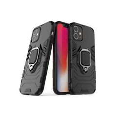 For iPhone 12 Mini Cover Hybrid Case Rugged Shockproof Magnet Ring Stand Black New - FHT06IPK5