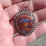 Native American Mid Century Sterling Silver Agate Pendant Image 6