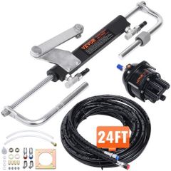 Hydraulic Outboard Steering Kit, 90HP, Marine Boat Hydraulic Steering System, with Helm Pump Two-Way Lock Cylinder and 731.5 cm Hydraulic