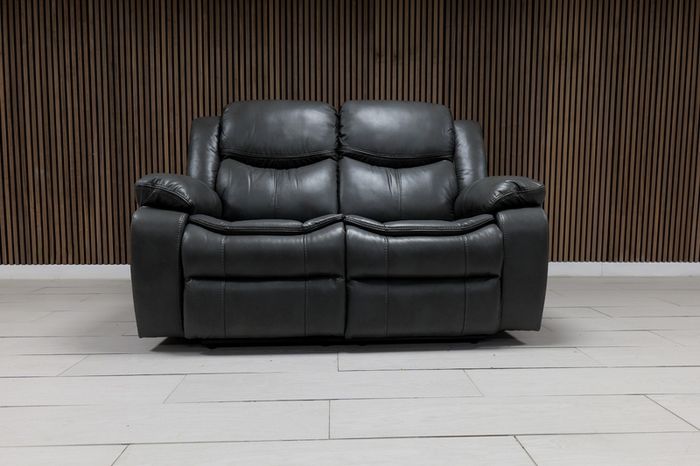 Valerie Light Grey & Dark Grey Leather Recliner Sofa Set