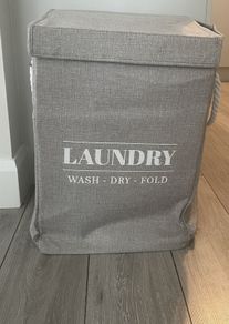 Free - Beige Fabric Laundry Basket