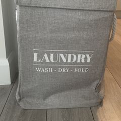 Free - Beige Fabric Laundry Basket