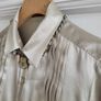 Burberry 100% Silk Oyster Blouse with Silver Monogram Buttons Sz 44 (Fit 10UK) Image 4