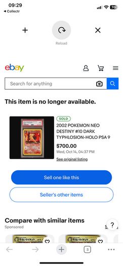 Pokemon card Dark Typhlosion Psa 9 holo Neo Destiny vintage