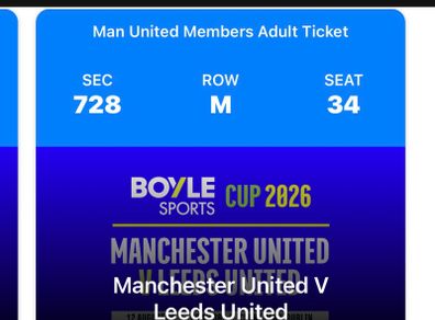Man Utd Tickets x 2