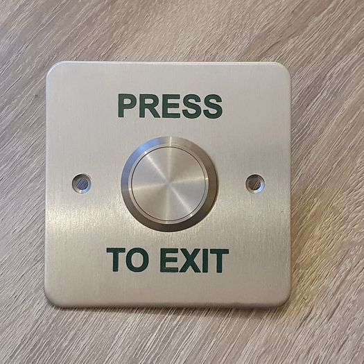 Flush 25mm stainless steel exit button SPB003F with back box