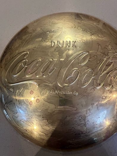 Coca Cola Embossed Brass Sign from the 50