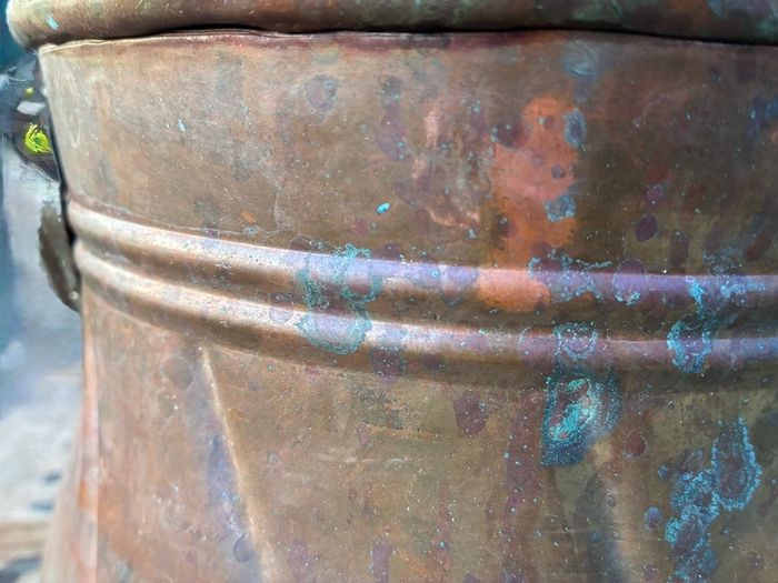 Antique hand made copper planter