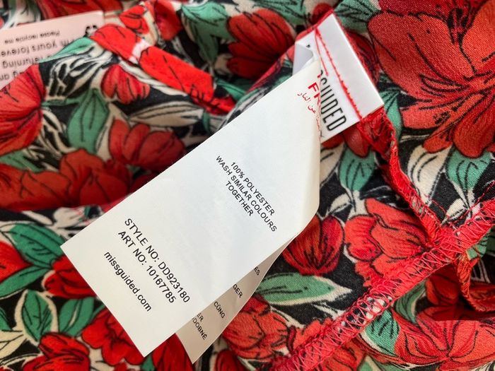 Little Mistress High Neck smock dress floral red mix size