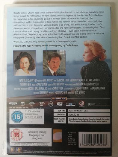 Working Girl [1988] Harrison Ford, Melanie Griffith, Alec Baldwin, Joan Cusack, Oliver Platt, Kevin Spacey, Olympia Dukakis & Sigourney Weaver [Movie DVD]