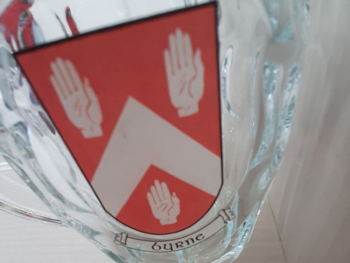 Vintage tankard with Byrne family Crest