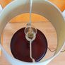 Vintage wooden floor lamp featuring an integrated circular table on classic tripod base  height 109cm Image 4