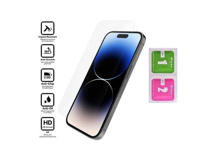 For iPhone 14 Pro Tempered Glass Screen Protector Saver Cover Case Friendly New - FHT29IPTG