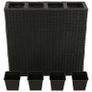 Garden Raised Bed with 4 Pots 2 pcs Poly Rattan Black(2x41084) Image 3