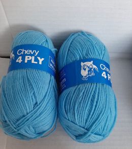 New blue wool knitting crochet crafts
