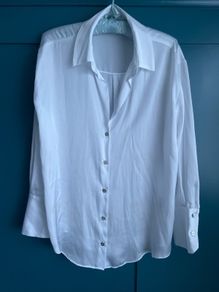 Zara white satin blouse. Size M