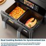 EUARY dual basket  Air Fryer 9L Oil Free 2 Compartments XXL 2800 W Large Capacity, 2 Air Fryer Bins, 12 Cooking Programs, Touch Screen, Appointment Function Image 7