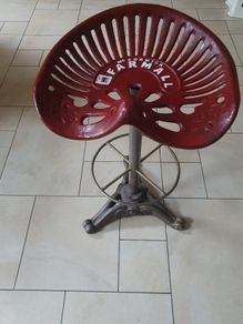 tractor seat high stool red